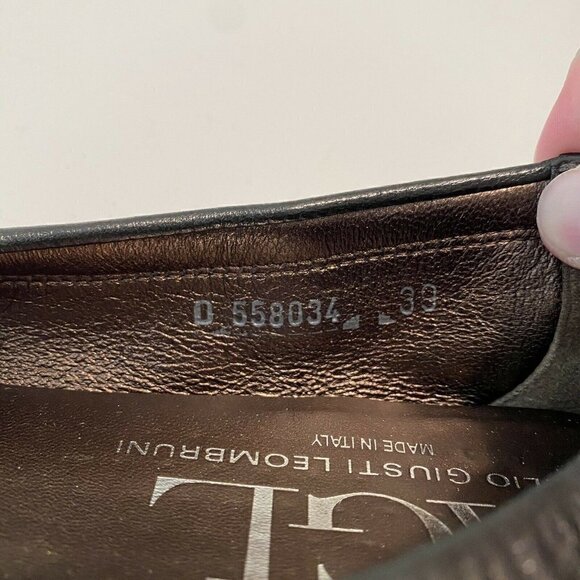 AGL Ballet Flats Shoes Black Buckle Cap Toe 39 - Picture 10 of 10